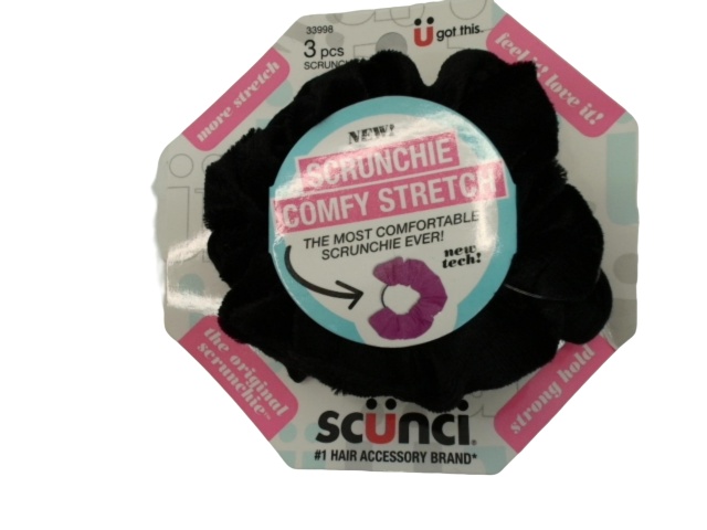 Scrunchies 3pk Black Scunci