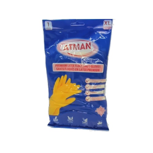 Dishwashing Gloves XL Premium Latex Flocklined Atman