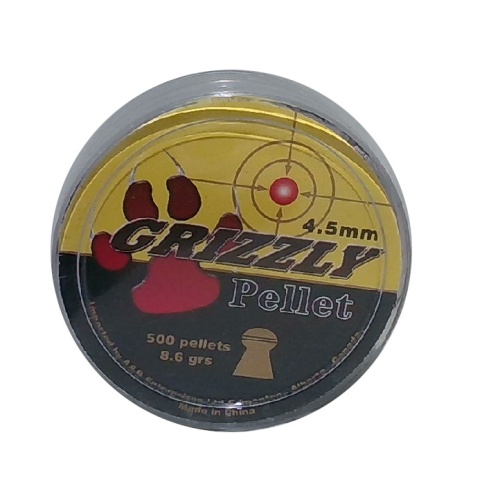 Pellet Domed 4.5mm 500pk. 8.6grs Grizzly