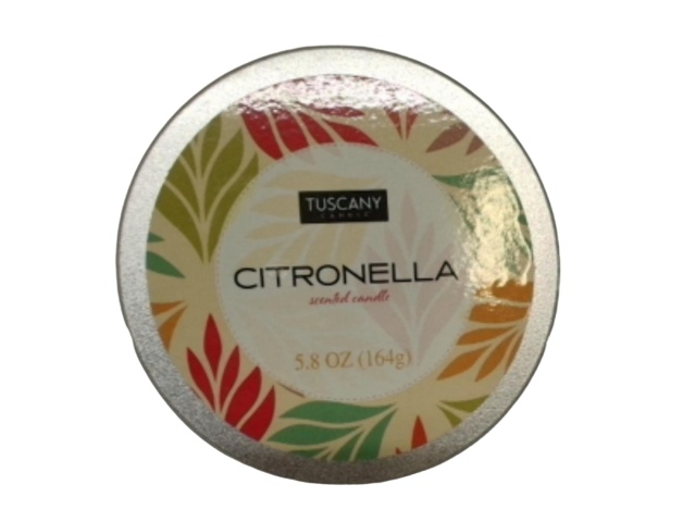 Citronella Scented Candle 5.8oz. Tuscany