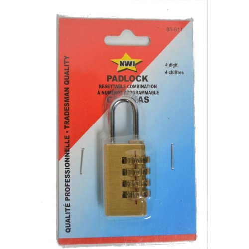 COMBINATION PADLOCK W 4 DIGIT