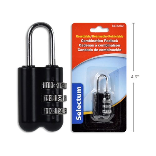 RESETABLE COMBINATION PADLOCK 3 LINE CODE