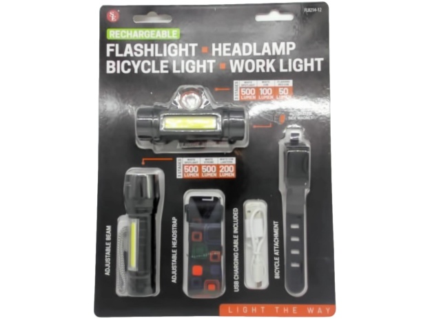 Flashlight Set 5pc. Rechargeable