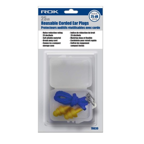 Earplugs reuseable corded 25db