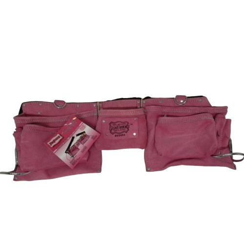 Tool Pouch 11 Pocket Pink Leather Pro Pouch