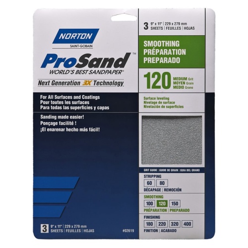 Sandpaper 9x11 120 grit 3 pack