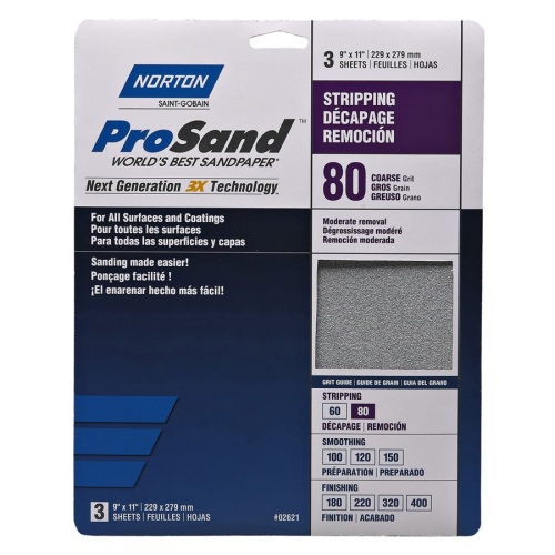 Sandpaper 9x11 80 grit 3 pack