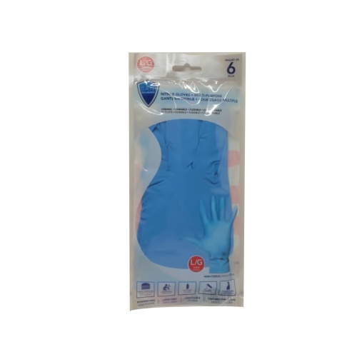 Sani-guard nitrile gloves large 6 pack