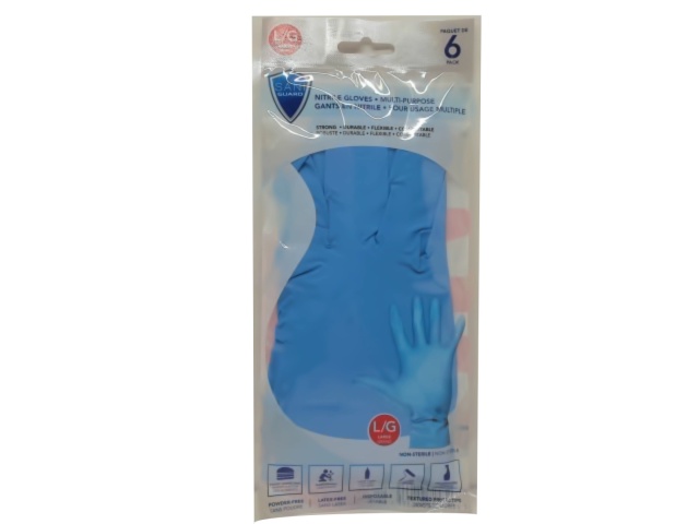 Sani-guard nitrile gloves large 6 pack