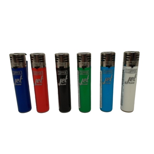 Jet Flame Lighter Refillable Assorted Colours Clipper