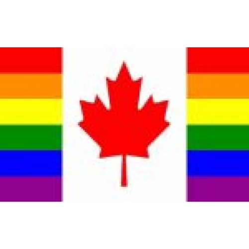 Flag rainbow with maple leaf 3x5 foot