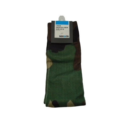 Socks Men's Crew Camo Print Sox&co