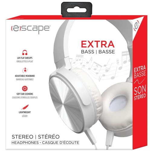 Headphones Over-Ear Extra Bass White Escape