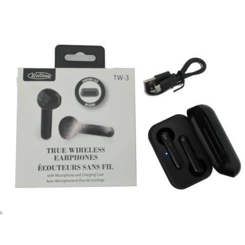 True wireless earbuds - black