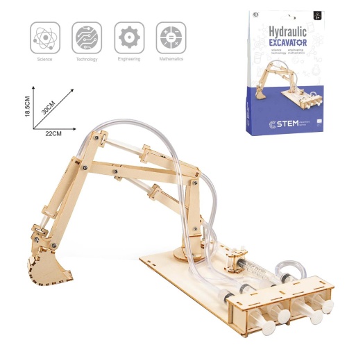 Stem Toy, Wooden Hydraulic Excavator, cbx