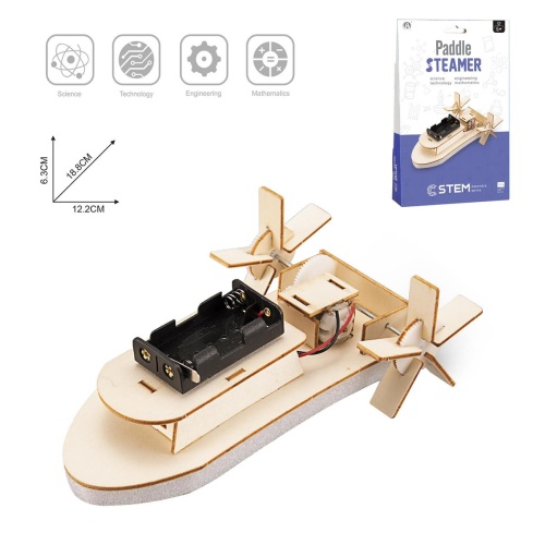 Stem Toy, Wooden Paddle Steamship, cbx