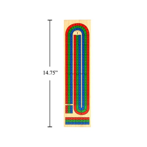 Wooden Cribbage Board - 3 lane