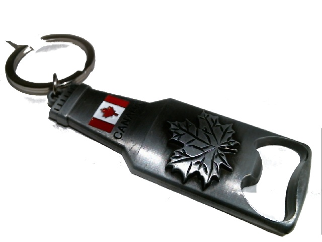 CANADA BEER SHAPE OPENER KEYCHAIN