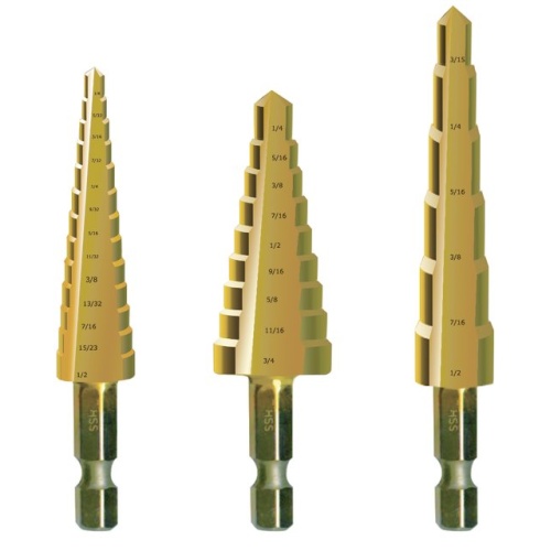 Drill bit set 3 pc step