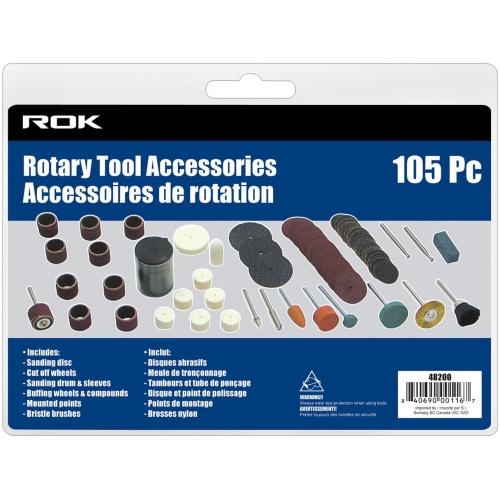 Rotary tool accessory kit 105 pc