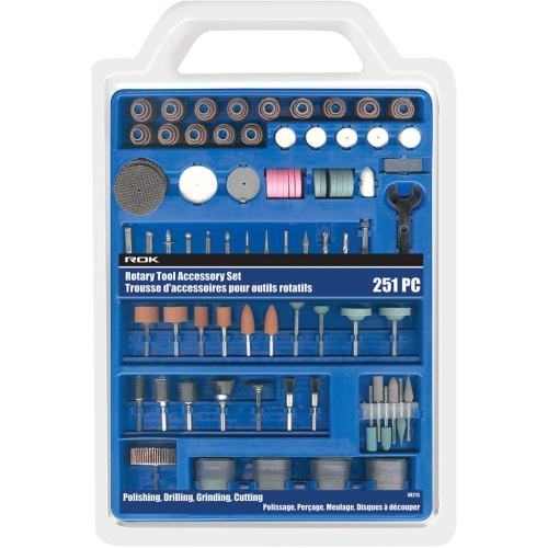 rotary tool accessory set in tray