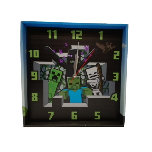 Wall Clock Minecraft Creeper 12x12