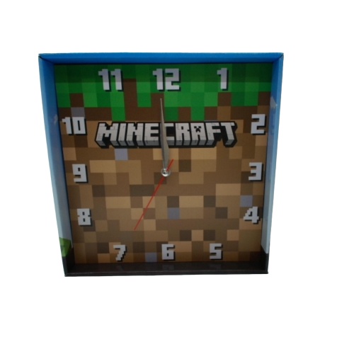 Wall Clock Minecraft Square Logo 12x12