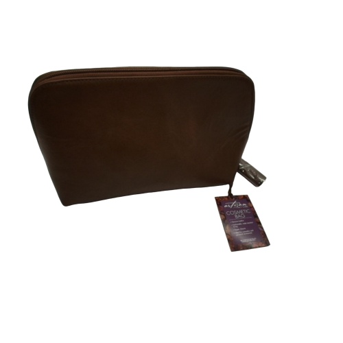 Cosmetic Bag Brown Leather Artisan By Lang