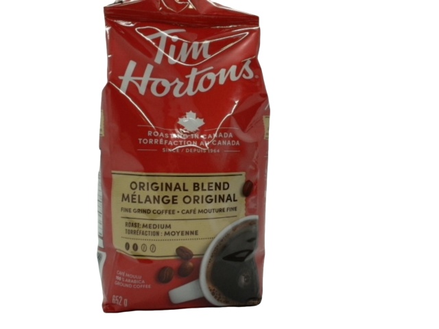 Fine Ground Coffee Original Blend Tim Hortons 652g. Medium Roast