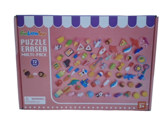 Puzzle Eraser Multi Pack 72pcs. (or $0.25ea., Or 5/$0.99)