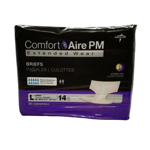 Extended Wear Briefs Large 14pk. Maximum Absorbency Comfort Aire Pm