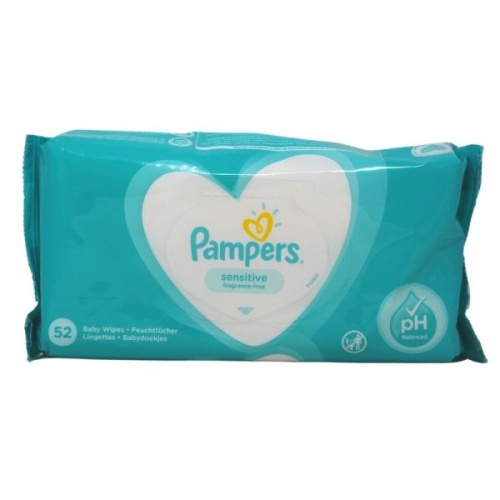 PAMPERS WIPES 52CT SENSITIVE UNSCENTED