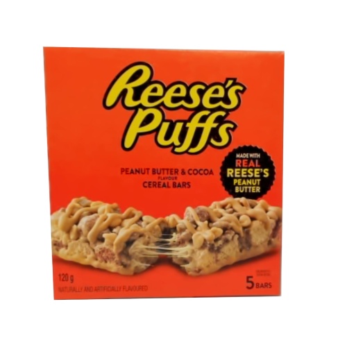 Reese's Puffs Cereal Bars 5pk. 120g. Peanut Butter & Cocoa (endcap)