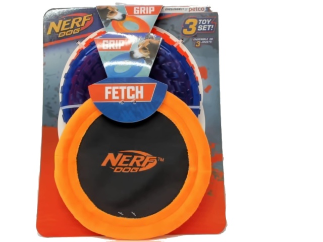 Dog Toy Frisbees 3pk. Ass\'t Nerf