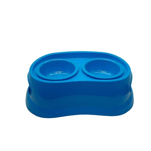 Dog Bowl Double Blue Plastic Petphabet