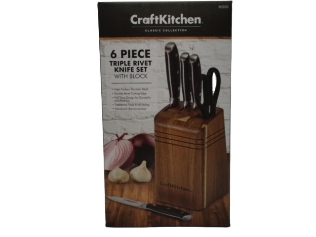 Knife Set 6pc. Triple Rivet Craft Kitchen