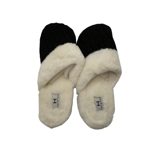 Ladies Memory Foam Slippers Black Halston