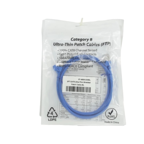 CAT8 Network Cable 3 Foot Blue