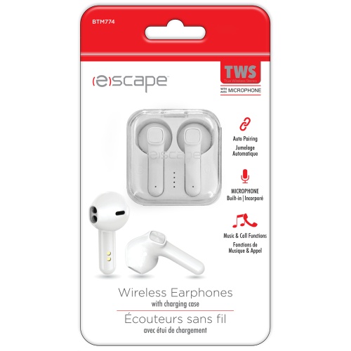 Wireless Stereo Earphones w/ Charging Case Escape