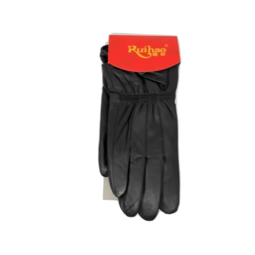 Gloves Leather Men's Lined Black Ruihao