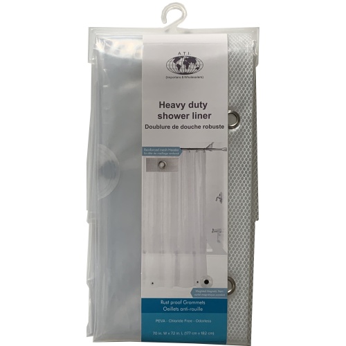 Shower Liner Heavy Duty Clear PEVA