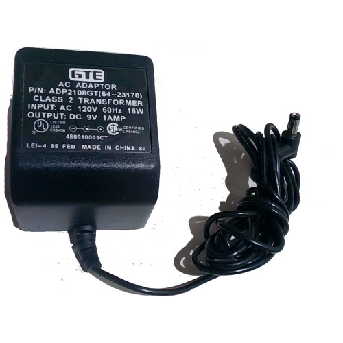 Adaptor 9V 1A 17w 2mm Plug