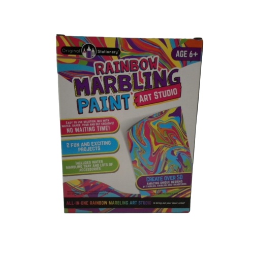 Rainbow Marbling Paint Art Studio Original Stationery