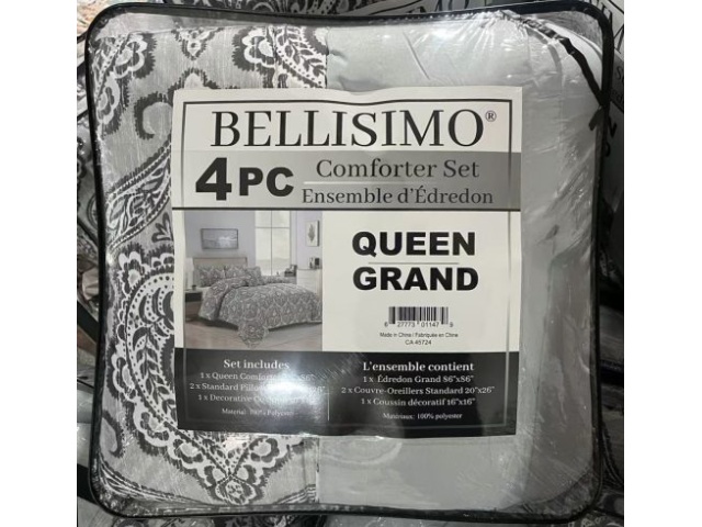 4PC Comforter Set – Jacquard / Grey King