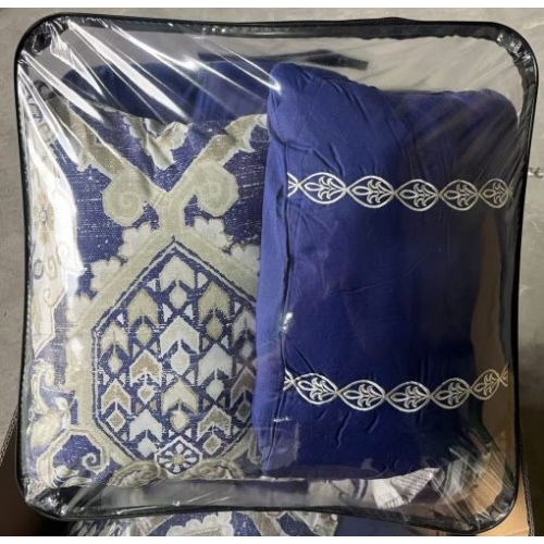 7PC Comforter Set – Jacquard / Blue King