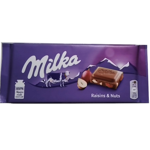 Chocolate Bar Milka Raisins & Nuts 100g.