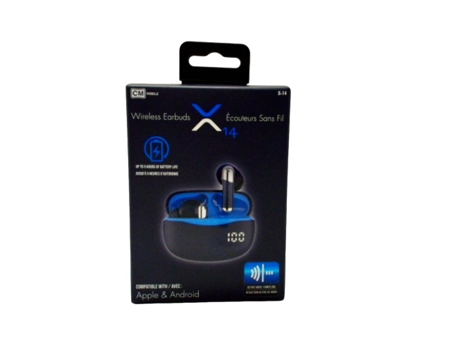 Earbuds Wireless X14 5 Hr Battery Blue