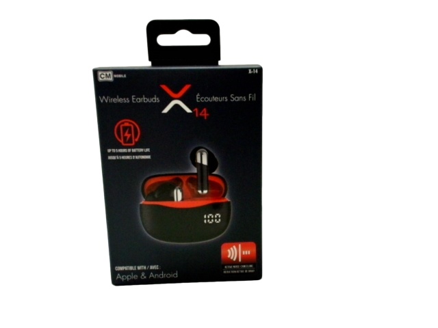 Earbuds Wireless X14 5 Hr Battery Red