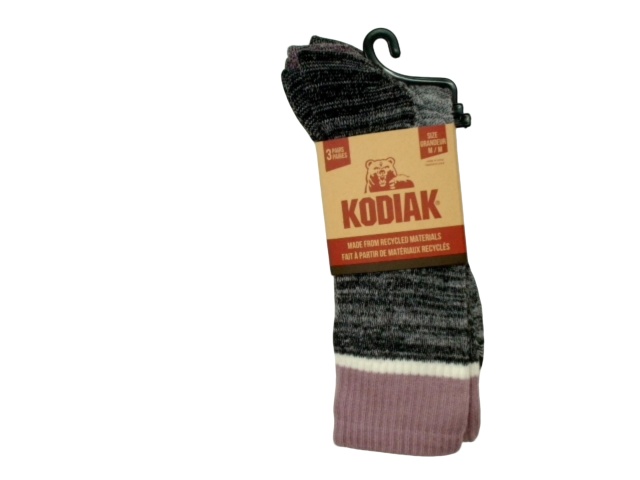 Socks Ladies 3pk. Crew Grey/Purple Kodiak