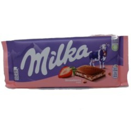 Milka Chocolate Bar Strawberry 100g.